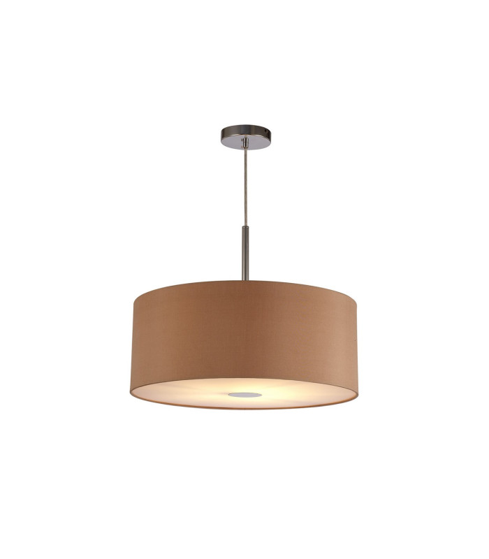 Baymont Polished Chrome E27 Single Pendant With 50cm x 20cm Dual Faux Silk Shade Antique Gold/Ruby-4