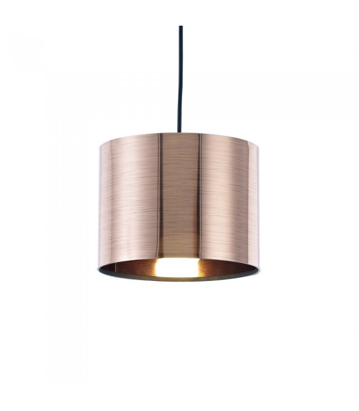 Black Ceiling Pendant 1 Light E27 with 200 x 150mm Metallic Copper Cylinder Shade, c, w Ceiling Bracket - 4