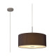Baymont Polished Chrome E27 Single Pendant With 50cm x 20cm Faux Silk Shade Black/White Laminate-1