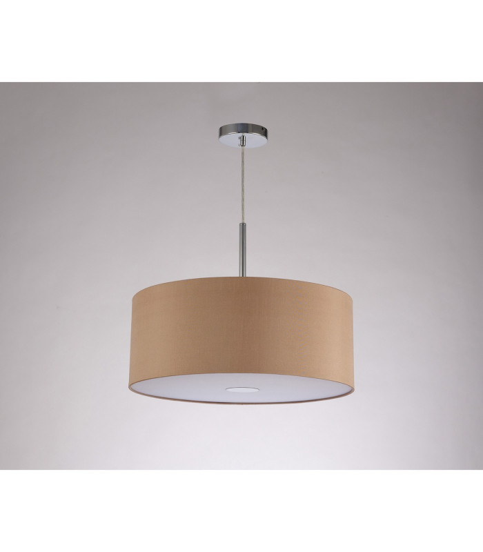 Baymont Polished Chrome E27 Single Pendant With 50cm x 20cm Dual Faux Silk Shade Antique Gold/Ruby-14