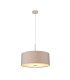 Baymont Polished Chrome E27 Single Pendant With 50cm x 20cm Faux Silk Shade Grey/White Laminate-4