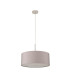 Baymont Polished Chrome E27 Single Pendant With 50cm x 20cm Faux Silk Shade Grey/White Laminate-5