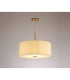 Baymont Antique Brass E27 Single Pendant With 50cm x 20cm Faux Silk Shade Ivory Pearl/White Laminate-2