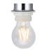 Baymont Polished Chrome E27 Single Pendant With 50cm x 20cm Faux Silk Shade Black/White Laminate-6