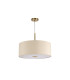 Baymont Antique Brass E27 Single Pendant With 50cm x 20cm Faux Silk Shade Ivory Pearl/White Laminate-5