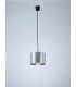 Black Ceiling Pendant 1 Light E27 with 200 x 150mm Metallic Chrome Cylinder Shade, c, w Ceiling Bracket - 2