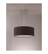 Baymont Polished Chrome E27 Single Pendant With 50cm x 20cm Faux Silk Shade Black/White Laminate-14