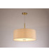 Baymont Antique Brass E27 Single Pendant With 50cm x 20cm Dual Faux Silk Shade Nude Beige/Moonlight-2