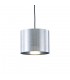 Black Ceiling Pendant 1 Light E27 with 200 x 150mm Metallic Chrome Cylinder Shade, c, w Ceiling Bracket - 4