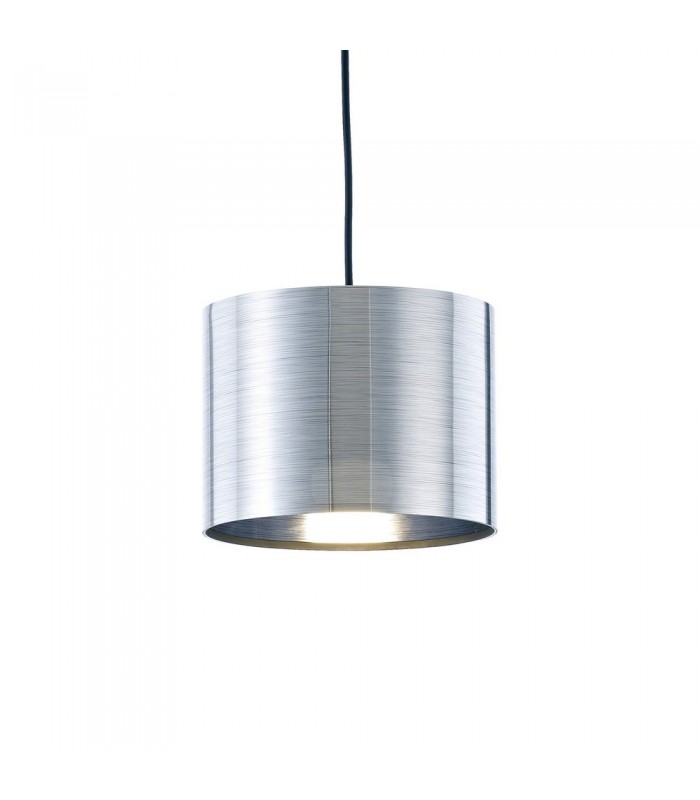 Black Ceiling Pendant 1 Light E27 with 200 x 150mm Metallic Chrome Cylinder Shade, c, w Ceiling Bracket - 4