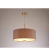 Baymont Antique Brass E27 Single Pendant With 50cm x 20cm Dual Faux Silk Shade Taupe/Halo Gold-2