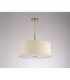 Baymont Antique Brass E27 Single Pendant With 50cm x 20cm Faux Silk Shade Ivory Pearl/White Laminate-14