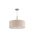 Baymont Antique Brass E27 Single Pendant With 50cm x 20cm Dual Faux Silk Shade Nude Beige/Moonlight-5