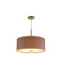 Baymont Antique Brass E27 Single Pendant With 50cm x 20cm Dual Faux Silk Shade Taupe/Halo Gold-4