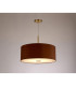 Baymont Antique Brass E27 Single Pendant With 50cm x 20cm Dual Faux Silk Shade Raw Cocoa/Grecian Bronze-2