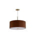Baymont Antique Brass E27 Single Pendant With 50cm x 20cm Dual Faux Silk Shade Raw Cocoa/Grecian Bronze-5