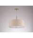 Baymont Antique Brass E27 Single Pendant With 50cm x 20cm Dual Faux Silk Shade Nude Beige/Moonlight-14