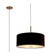 Baymont Antique Brass E27 Single Pendant With 50cm x 20cm Dual Faux Silk Shade Black/Green Olive-1
