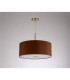 Baymont Antique Brass E27 Single Pendant With 50cm x 20cm Dual Faux Silk Shade Raw Cocoa/Grecian Bronze-14