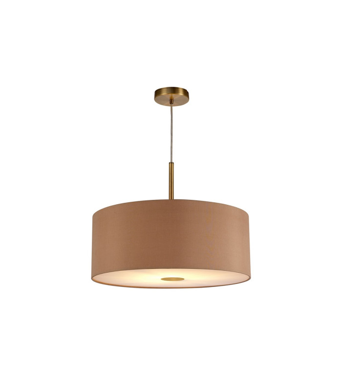 Baymont Antique Brass E27 Single Pendant With 50cm x 20cm Dual Faux Silk Shade Antique Gold/Ruby-4