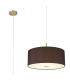 Baymont Antique Brass E27 Single Pendant With 50cm x 20cm Faux Silk Shade Black/White Laminate-1
