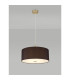 Baymont Antique Brass E27 Single Pendant With 50cm x 20cm Faux Silk Shade Black/White Laminate-2