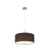 Baymont Antique Brass E27 Single Pendant With 50cm x 20cm Faux Silk Shade Black/White Laminate-4