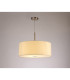 Baymont Satin Nickel E27 Single Pendant With 50cm Faux Silk Shade Ivory Pearl/White Laminate-2