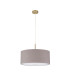 Baymont Antique Brass E27 Single Pendant With 50cm x 20cm Faux Silk Shade Grey/White Laminate-5