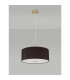 Baymont Antique Brass E27 Single Pendant With 50cm x 20cm Faux Silk Shade Black/White Laminate-14