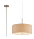 Baymont Satin Nickel E27 Single Pendant With 50cm Dual Faux Silk Shade Nude Beige/Moonlight-1