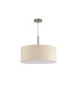 Baymont Satin Nickel E27 Single Pendant With 50cm Faux Silk Shade Ivory Pearl/White Laminate-5