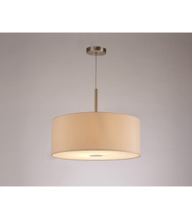 Baymont Satin Nickel E27 Single Pendant With 50cm Dual Faux Silk Shade Nude Beige/Moonlight-2
