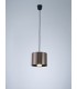 Black Ceiling Pendant 1 Light E27 with 200 x 150mm Metallic Gun Metal Cylinder Shade, c, w Ceiling Bracket - 2
