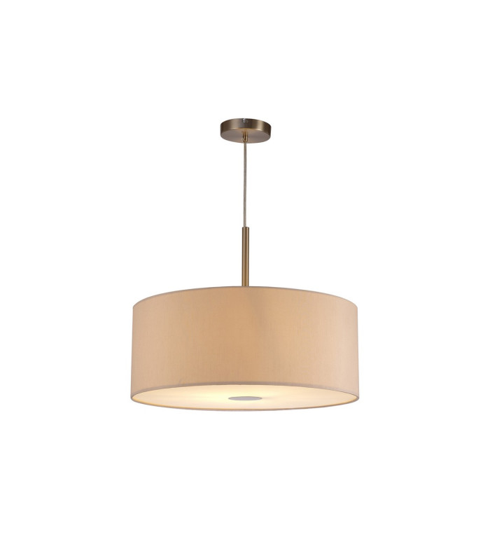 Baymont Satin Nickel E27 Single Pendant With 50cm Dual Faux Silk Shade Nude Beige/Moonlight-4