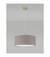 Baymont Antique Brass E27 Single Pendant With 50cm x 20cm Faux Silk Shade Grey/White Laminate-14