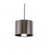 Black Ceiling Pendant 1 Light E27 with 200 x 150mm Metallic Gun Metal Cylinder Shade, c, w Ceiling Bracket - 4