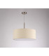 Baymont Satin Nickel E27 Single Pendant With 50cm Faux Silk Shade Ivory Pearl/White Laminate-14