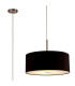 Baymont Satin Nickel E27 Single Pendant With 50cm Dual Faux Silk Shade Black/Green Olive-1