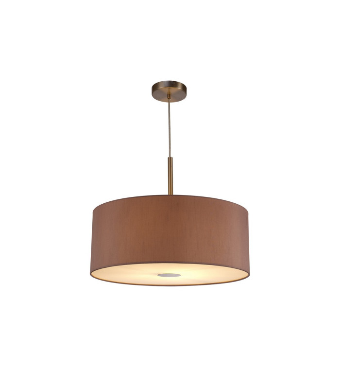 Baymont Satin Nickel E27 Single Pendant With 50cm Dual Faux Silk Shade Taupe/Halo Gold-4