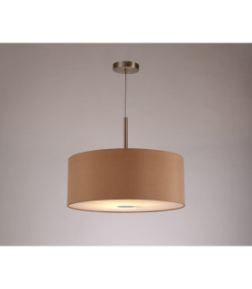 Baymont Satin Nickel E27 Single Pendant With 50cm Dual Faux Silk Shade Antique Gold/Ruby-2