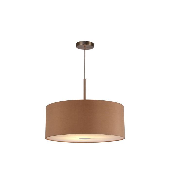 Baymont Satin Nickel E27 Single Pendant With 50cm Dual Faux Silk Shade Antique Gold/Ruby-4
