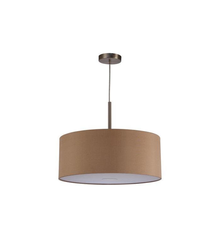 Baymont Satin Nickel E27 Single Pendant With 50cm Dual Faux Silk Shade Antique Gold/Ruby-5