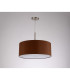 Baymont Satin Nickel E27 Single Pendant With 50cm Dual Faux Silk Shade Raw Cocoa/Grecian Bronze-14
