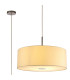 Baymont Polished Chrome E27 Single Pendant With 60cm x 22cm Faux Silk Shade Ivory Pearl/White Laminate-1