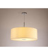 Baymont Polished Chrome E27 Single Pendant With 60cm x 22cm Faux Silk Shade Ivory Pearl/White Laminate-2