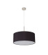 Baymont Satin Nickel E27 Single Pendant With 50cm Faux Silk Shade Black/White Laminate-5