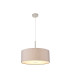 Baymont Satin Nickel E27 Single Pendant With 50cm Faux Silk Shade Grey/White Laminate-4