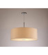 Baymont Polished Chrome E27 Single Pendant With 60cm x 22cm Dual Faux Silk Shade Nude Beige/Moonlight-2