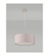 Baymont Satin Nickel E27 Single Pendant With 50cm Faux Silk Shade Grey/White Laminate-14